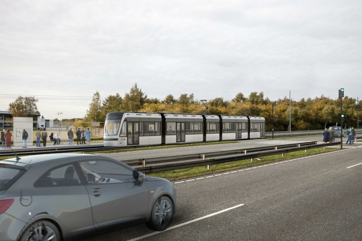 Det har skabt stort røre om den københavnske letbaneløsning, at der nu fra flere sider er sat spørgsmålstegn ved økonomien bag projektet. Visualisering: Hovedstadens Letbane.