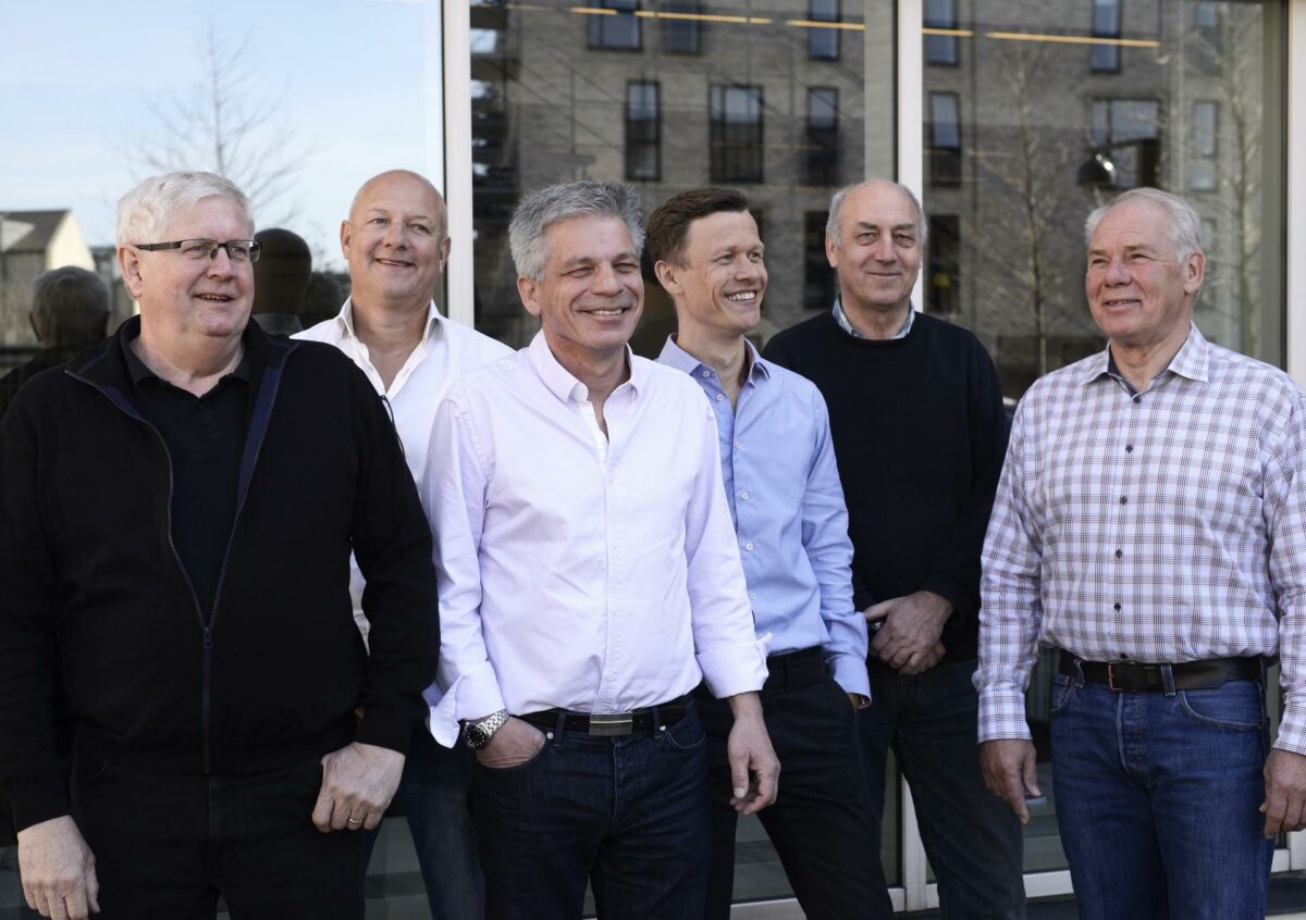 Fra venstre er det Eigil Madsen, Jakob Brandt-Nielsen, Jørgen Jørgensen, Martin Beck, Søren Bangsbo og Flemming Dahl.