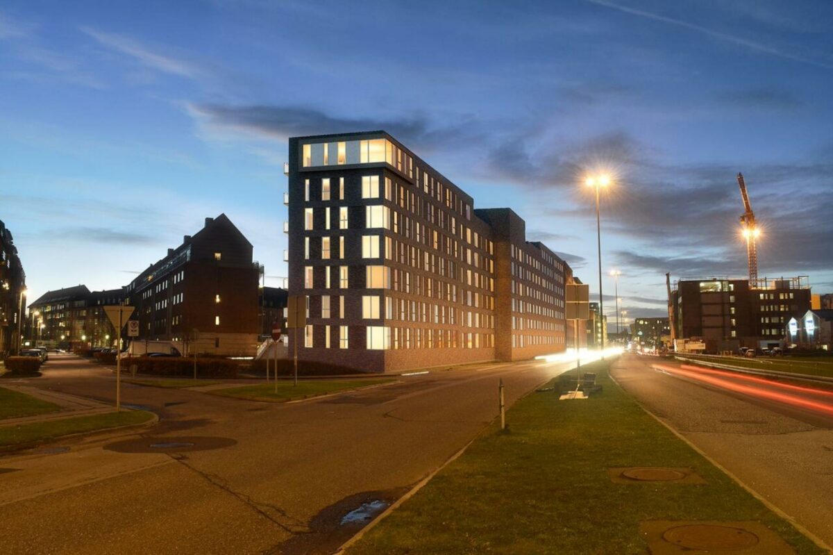 Byggeriet får en god beliggenhed i Stormgade 11 tæt på Østre havn, Ø-gaderne og Aalborg midtby. Illustration: 2E Bolig Projektsalg