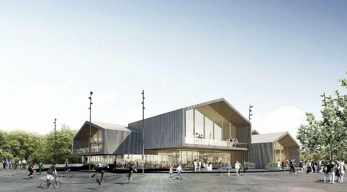 C.F. Møller skal tegne projektet på knap 4.000 kvm ved International School Ikast-Brande. Illustration: C.F. Møller.