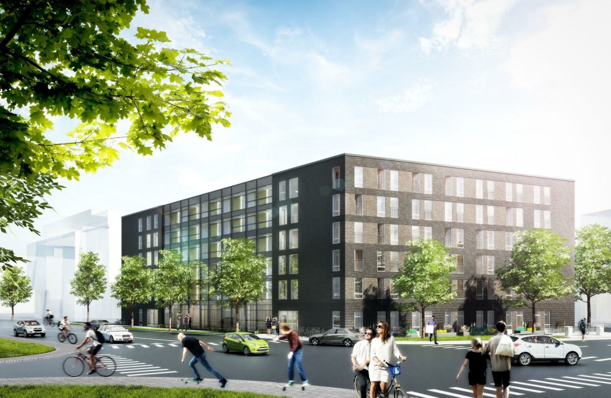 Projekt Kollegie Åbyen. Visualisering: P+P Arkitekter.