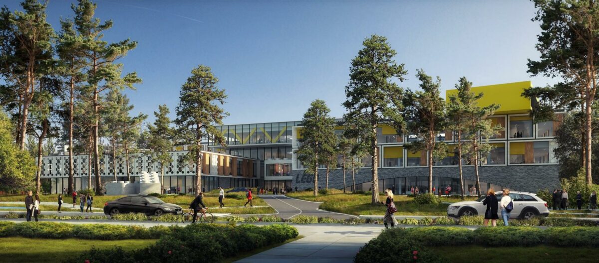 I arkitekturen er der lagt vægt på samarbejde og leg for både ansatte og offentligheden. Illustration: C.F. Møller.