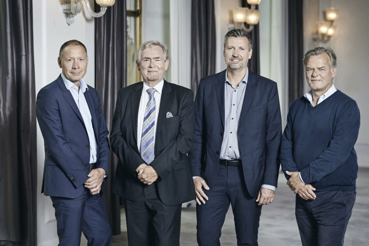 Peter Køhler Lindegaard, Jens-Erik Corvinius, Morten Bach Gaardboe og Per Mikael Jensen udgør det nye advisory board i Gefion Group. Pressefoto.