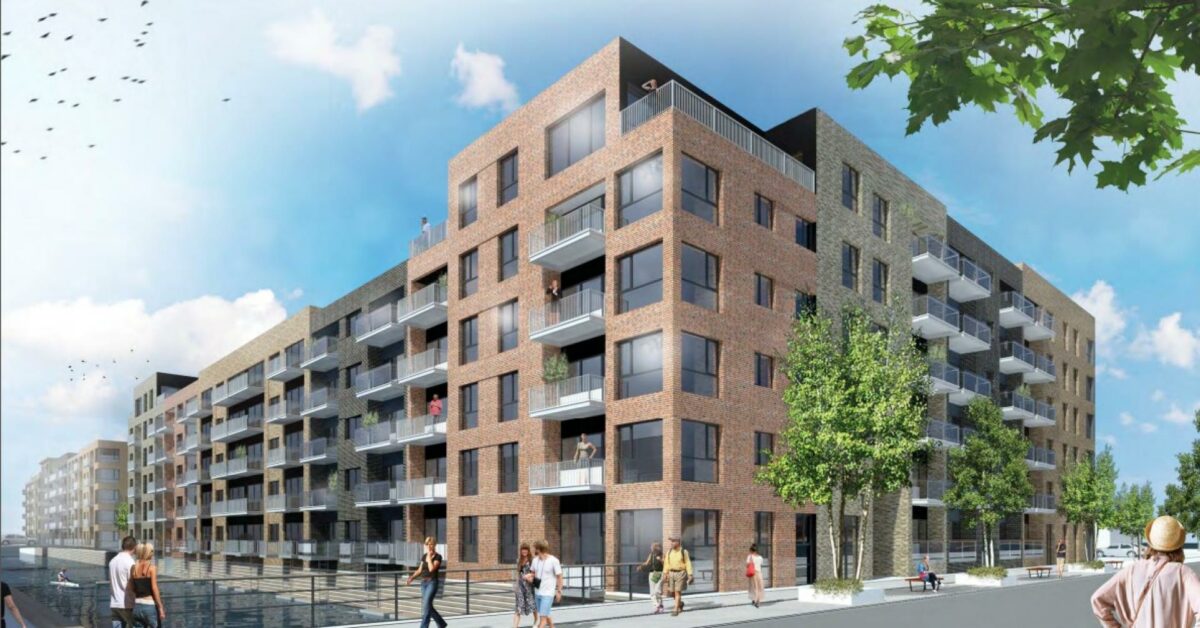 Ejendommen på Teglholm opføres frem mod udgangen af 2017 og får 177 boliger.