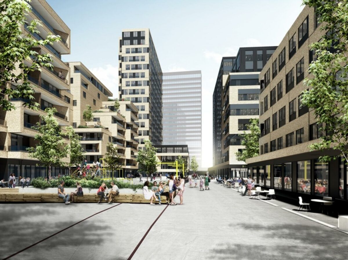 NCC sætter nu gang i første erhvervsbyggeri på Frederiks Plads i Aarhus med et 4.600 kvadratmeter stort Company House. Visualisering: NCC.