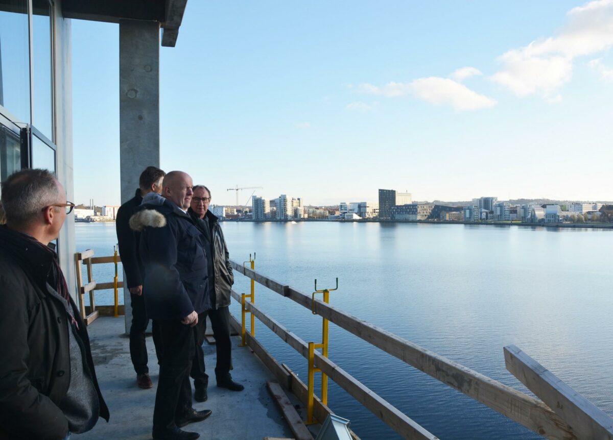 Der er fri udsigt til havnen fra det nye byggeri. Pressefoto.