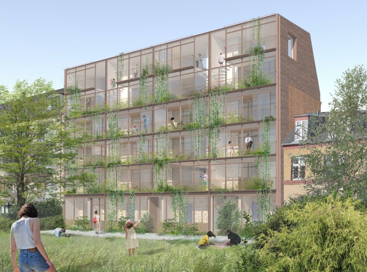 Projektet i ejendommen på Gl. Jernbanevej i Valby er hovedfokusset i temadag torsdag. Visualisering: DOMUS Arkitekter.