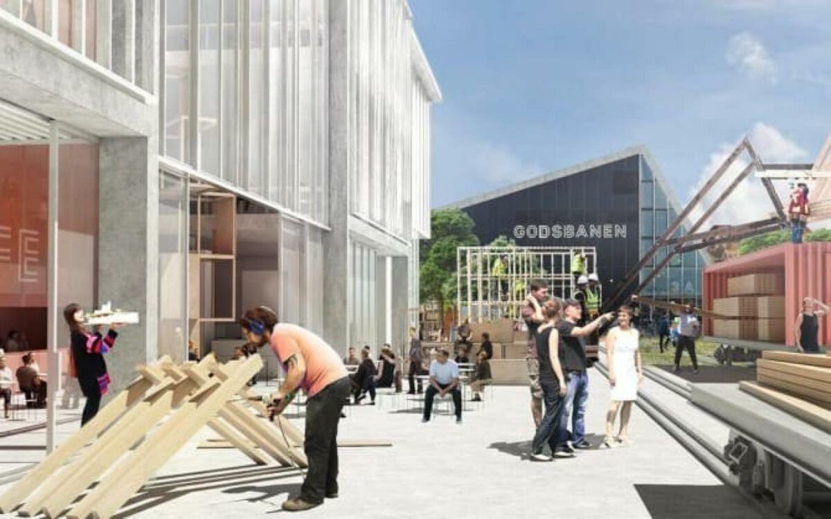 Et af de vindende forslag fra idékonkurrencen til NEW AARCH, tegnet af Brian Vargo, Jonas Nielsen & Mathias Palle.