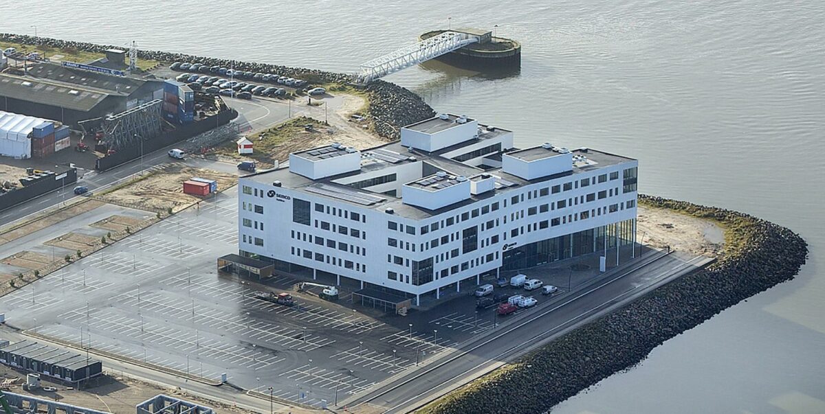 Semco Maritimes nye domicil i Esbjerg har modtaget DGNB-Guld. Foto: Semco/PensionDanmark.