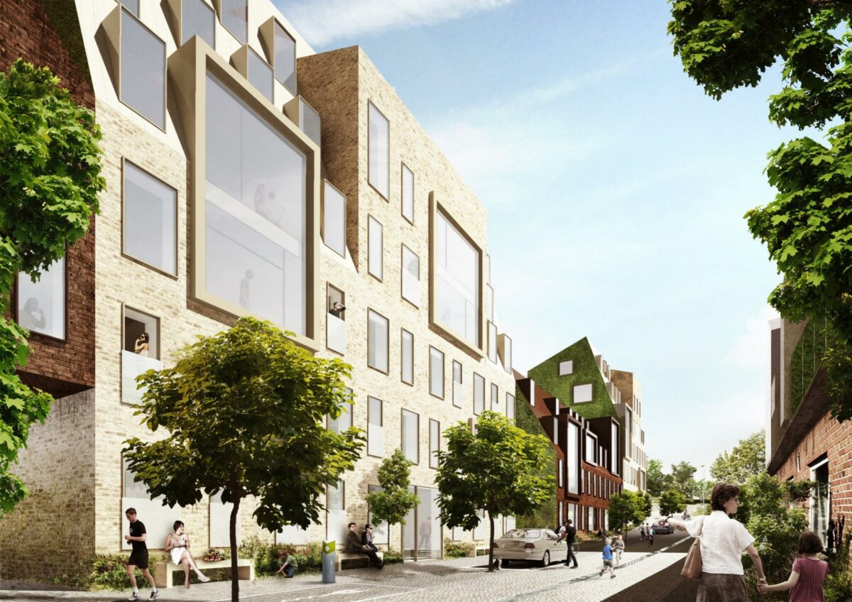 Det nye projekt medfører byggeri af boliger i klassisk bystruktur i Aarhus. Visualisering: CEBRA.