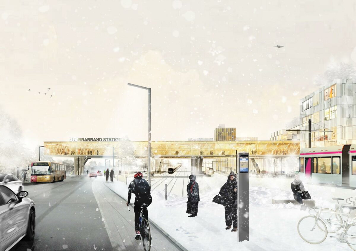 Etape to af den aarhusianske letbane skal have endestation i Brabrand. Illustration: Aarhus Kommune.