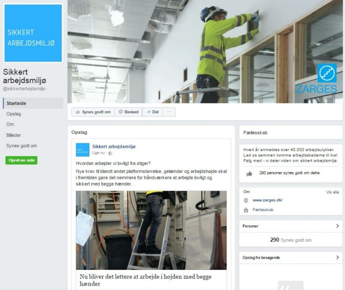 Siden 'Sikkert arbejdsmiljø'  skal sætte yderligrere fokus på sikkerhed og godt arbejdsmiljø i byggeriet.