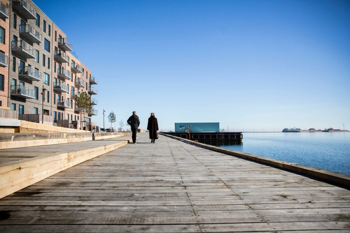 Den 400 meter lange og 12 meter brede brygge er klar til forårets komme. Foto: By & Havn.