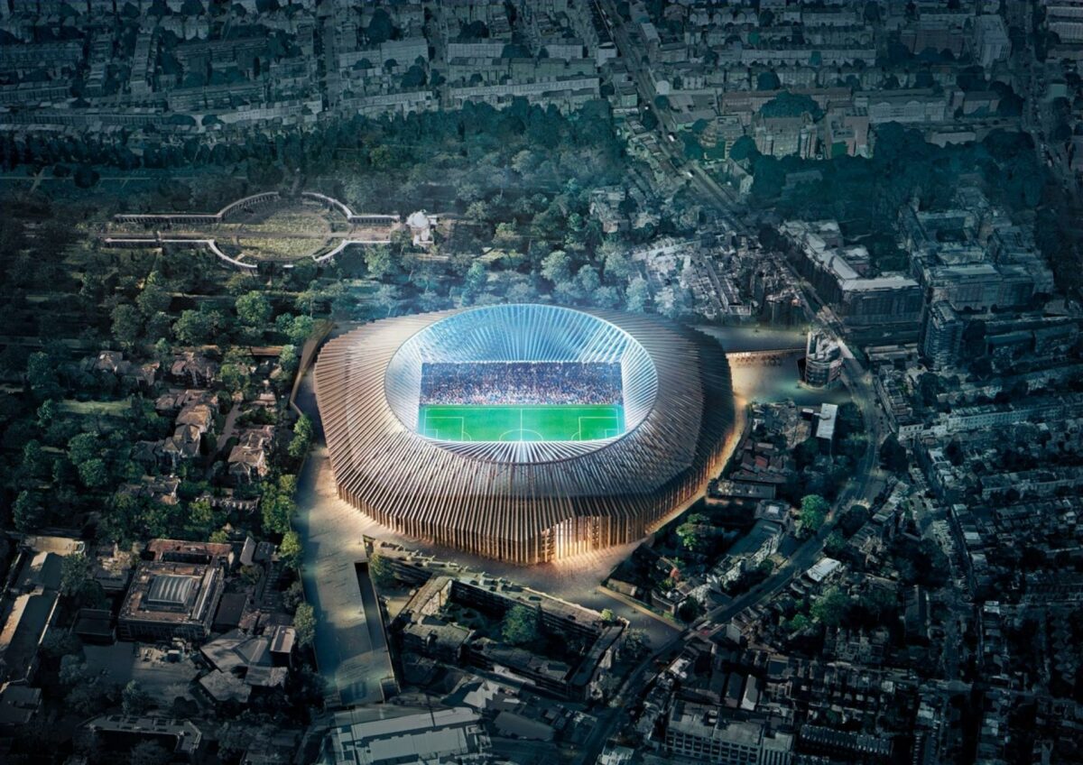 Sådan kommer det nye Stamford Bridge til at se ud til 2021/22 sæsonen. Illustration: Herzog & de Meuron.