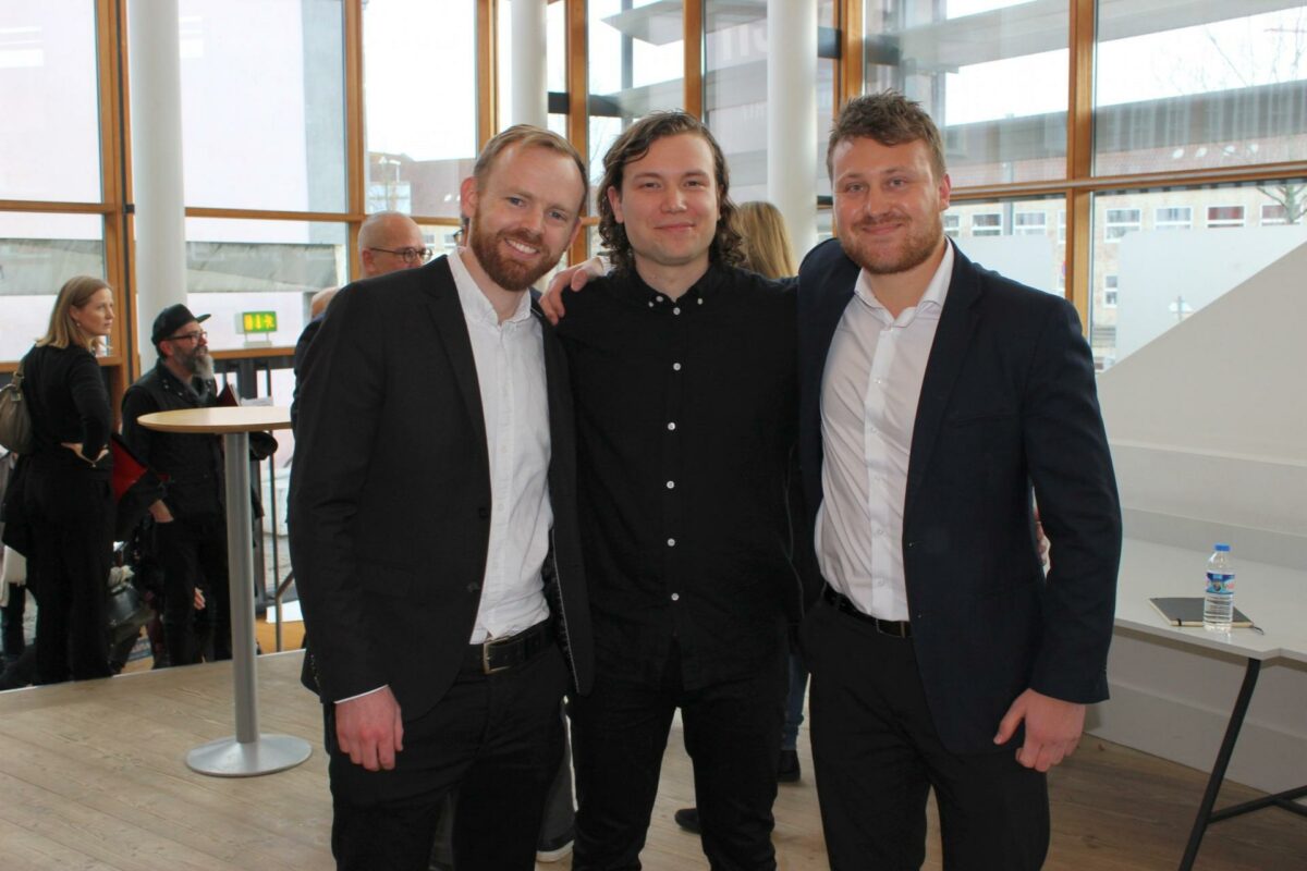 Brian Vargo, Jonas Snedevind Nielsen og Mathias Palle skal tegne den nye arkitektskole i Aarhus. Foto: Kristian Troelsen.