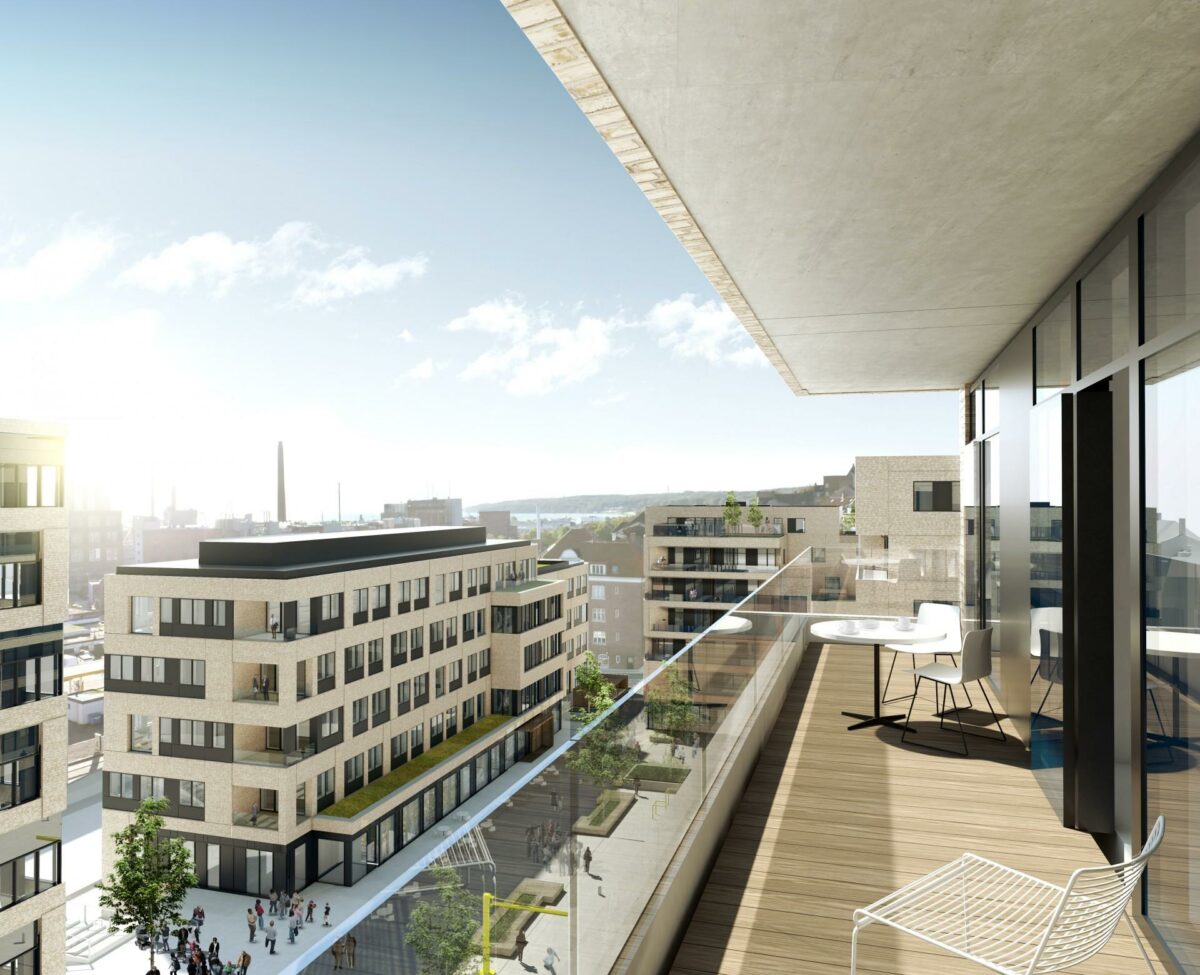 Company House bliver en del af et større projekt på Frederiks Plads med boliger, kontorer, butikker, cafeer og grønne områder. Visualisering: C.F. Møller A/S.