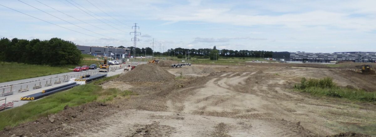 Udgravningen til NDI's nye transportcenter gik i gang i starten af juni. Pressefoto.