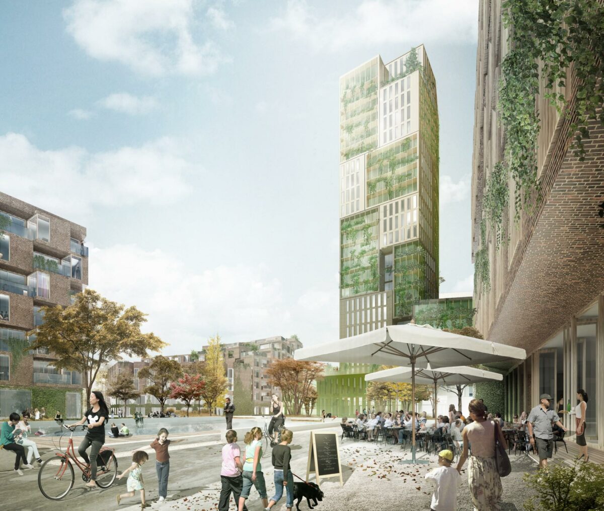 Et af Heimstadens opkøb i København er højhusprojektet Bryggens Bastion. Illustration: Arkitema Architects, Entasis og Tredje Natur.
