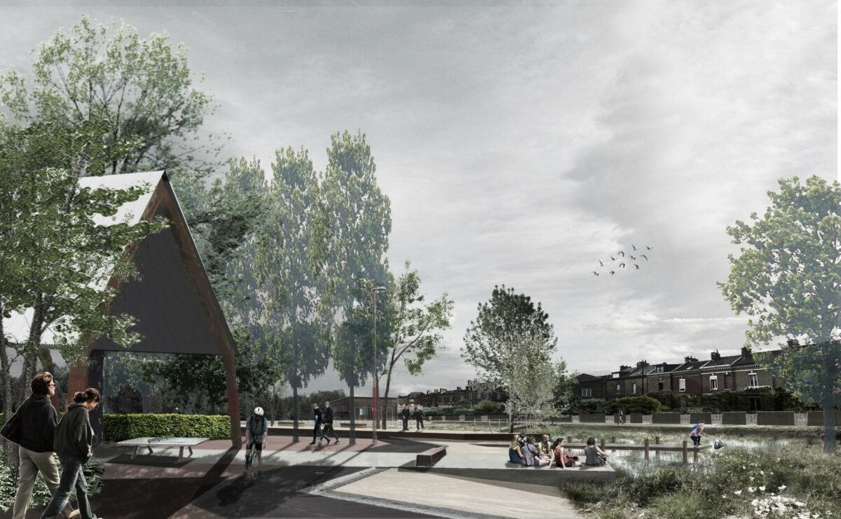 Visualisering af afgangsprojekt af landskabsarkitekt på Københavns Universitet.
