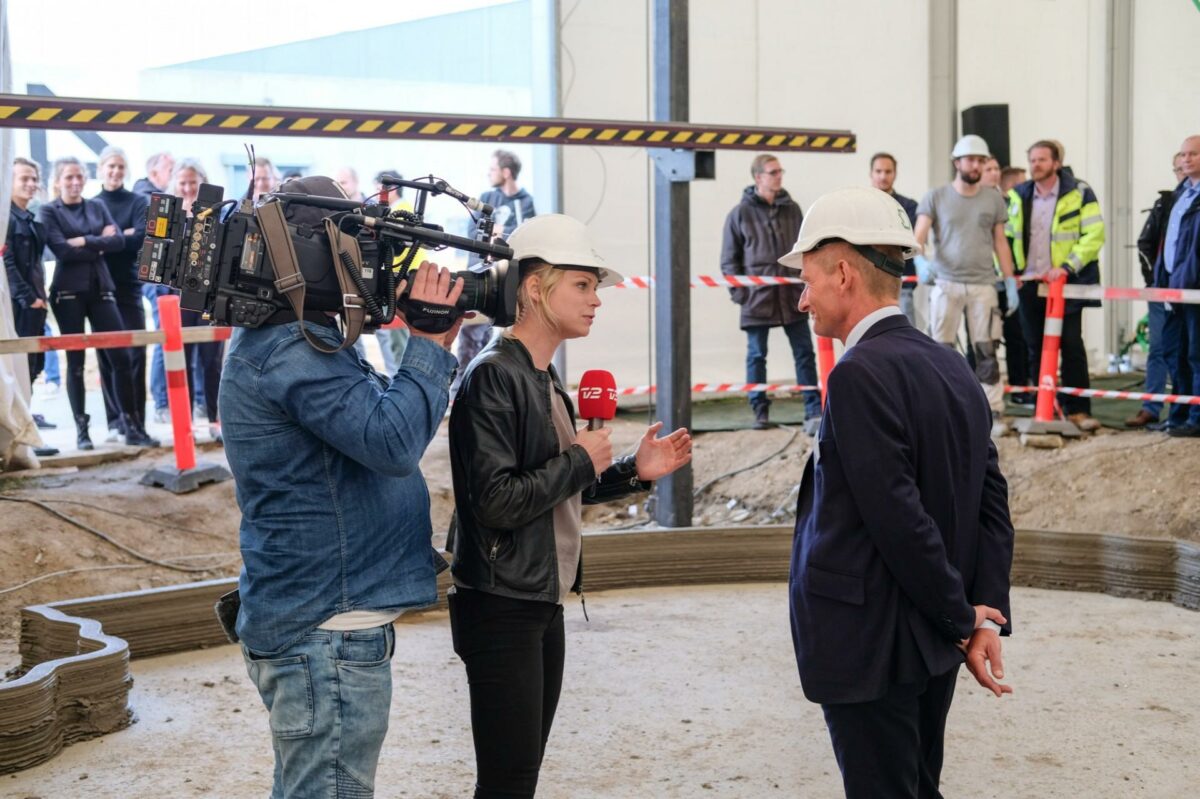 Henrik Lund-Nielsen, adm. dir. 3D Printhuset A-S, blev interviewet til flere landsdækkende TV kanaler ved åbningen af The BOD.