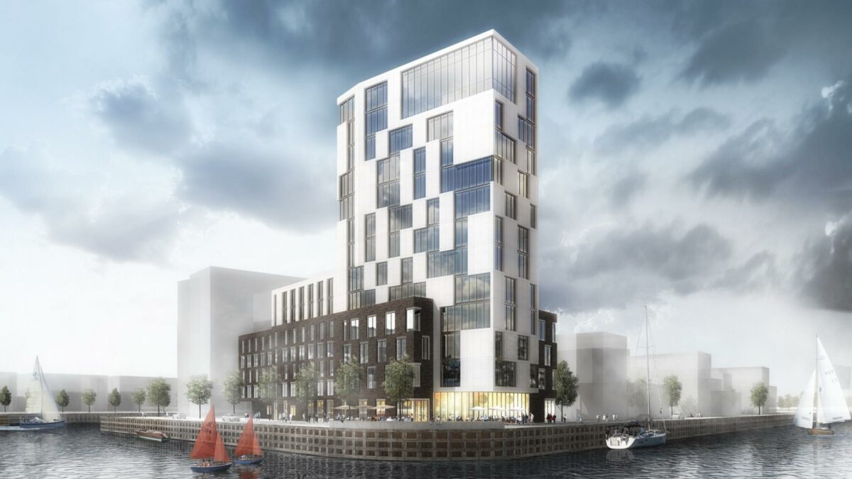 World Trade Center på Oceanhamnen i Helsingborg. Visualisering: Juul Frost Arkitekter.