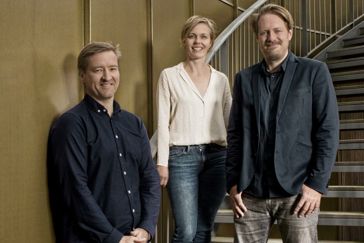 Partnerne fra Nord Architects. Fra venstre er det Morten Gregersen, Mia Baarup Tofte og Johannes Pedersen. Pressefoto.