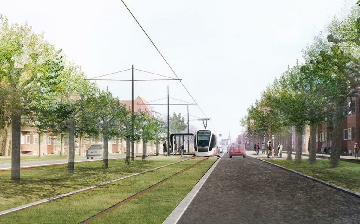 Seneste entreprise i forbindelse med letbanearbejdet er vundet af Barslund. De fire tidligere er vundet af  Arkil A/S og M.J. Eriksson A/S. Der resterer endnu to udbud. Visualisering: Odense Letbane.
