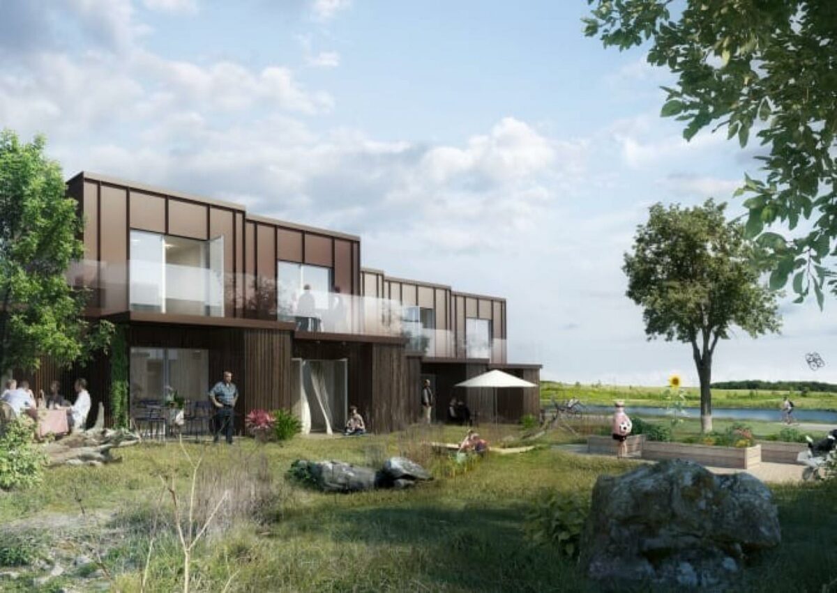 Sådan kan de nye boliger komme til at se ud. Illustration: Arkitema.