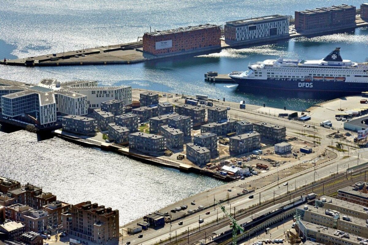 Lejlighederne ligger på Marmormolen, der engang husede Marmorværket, en af frihavnens første industrivirksomheder. Pressefoto.