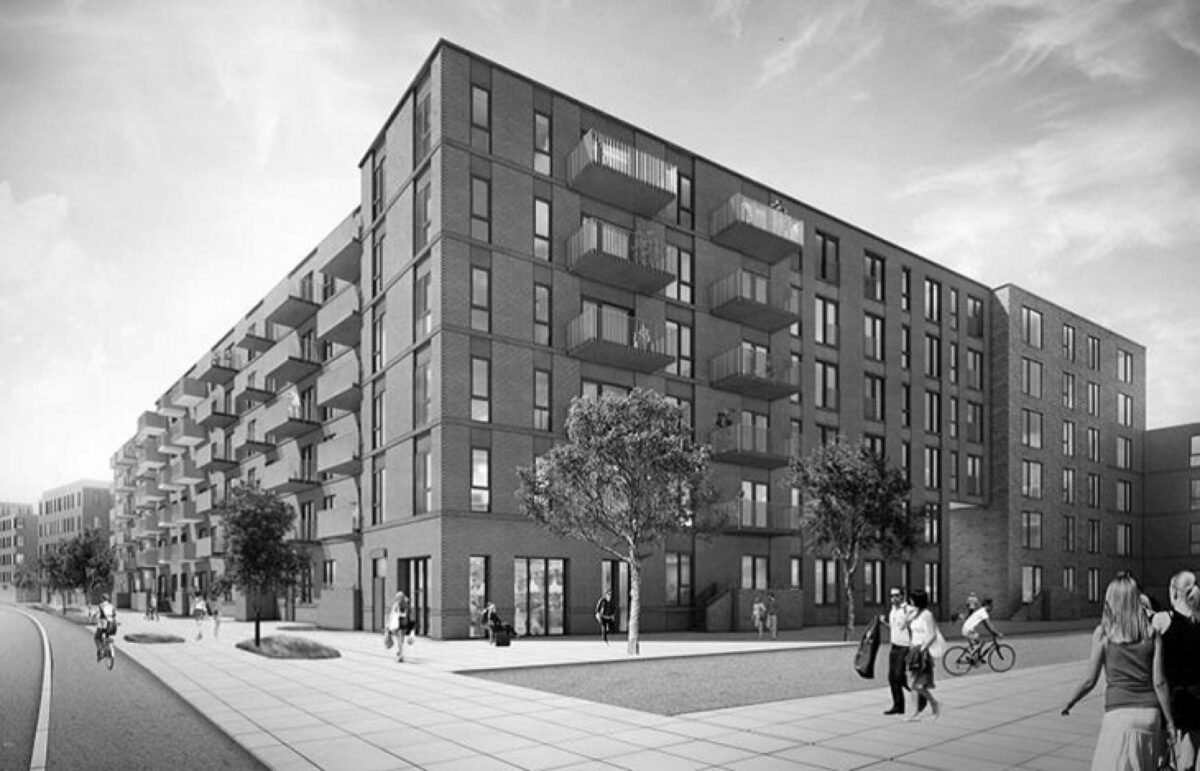 PFA investerer i 228 nye lejeboliger i Vejle, der skal opføres frem mod 2020. Visualisering: Årstiderne Arkitekter.