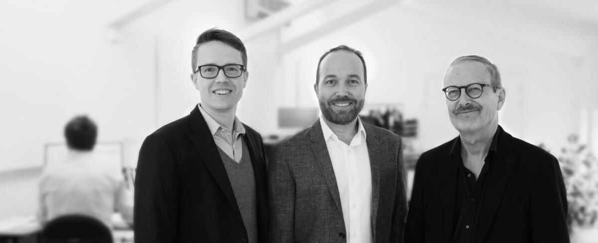 Fra venstre Mads Stage Mølgaard, Søren Holck-Christiansen og Karsten Pålsson. Pressefoto.