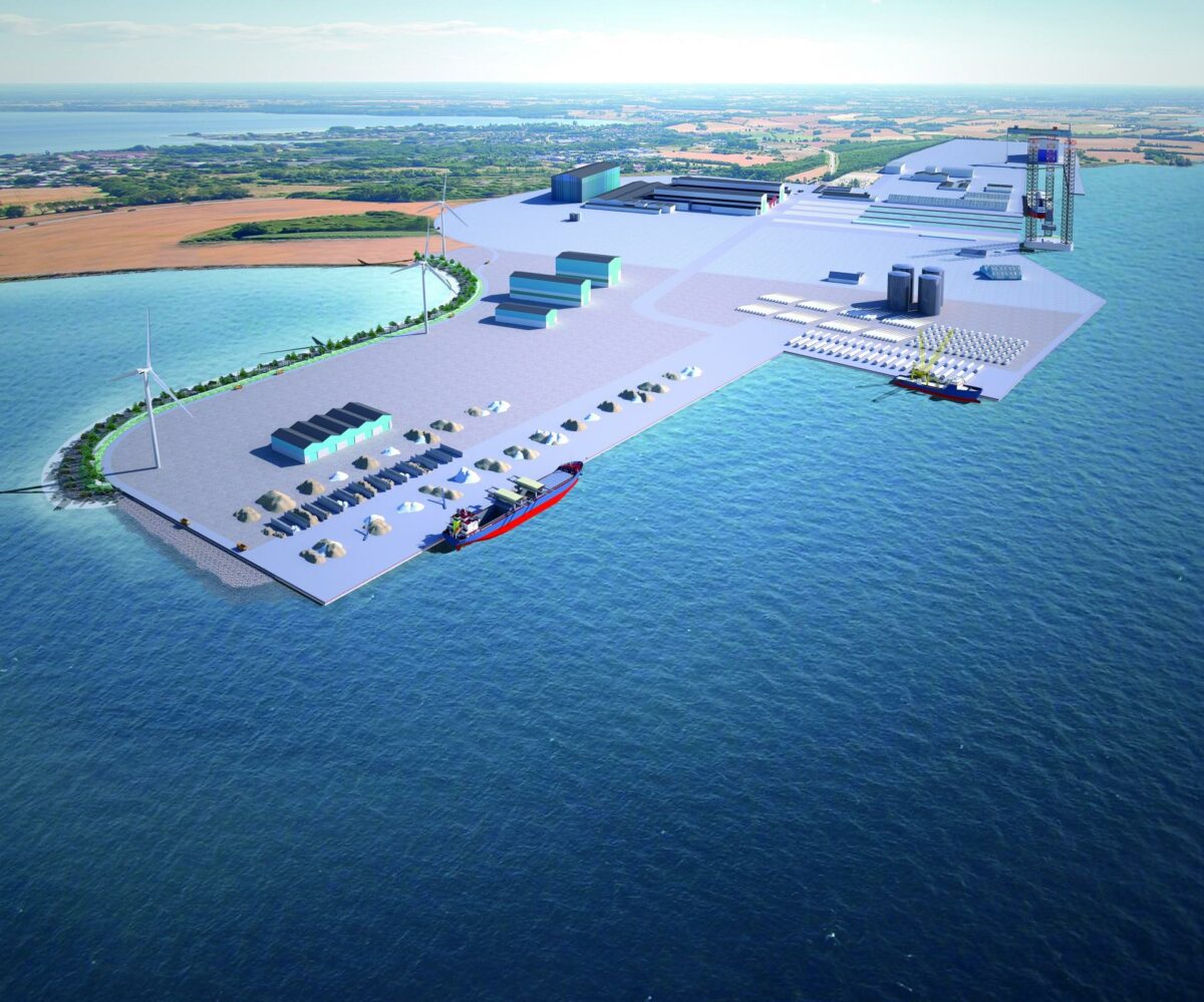 3D-illustration af den kommende havneudvidelse. Pressefoto.