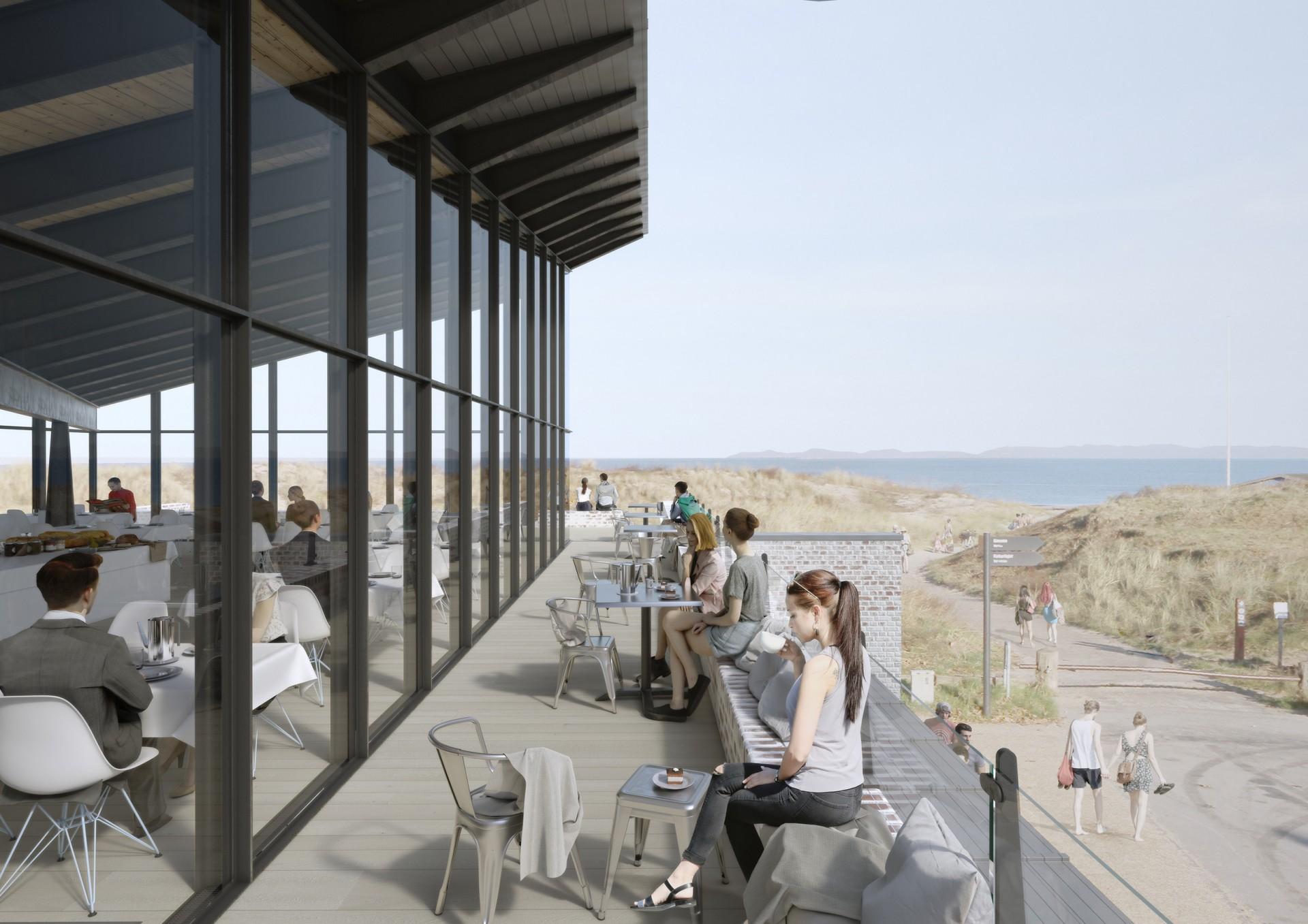 Der kommer til at være strand til døren. Foto: Kim Utzon Arkitekter.