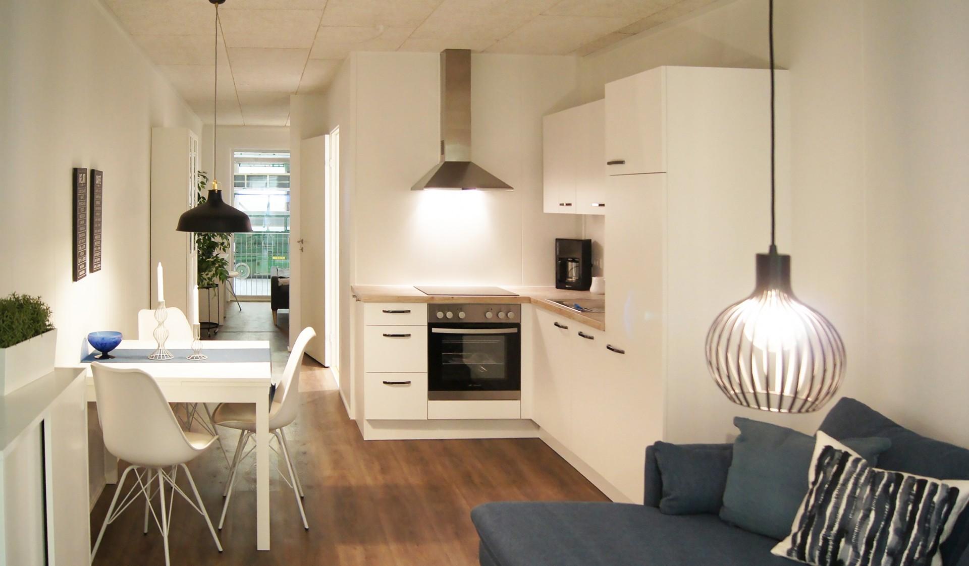 Lejlighederne bliver alle på 18 kvadratmeter og indeholder såvel køkken som bad. Foto: Concept Living A/S.