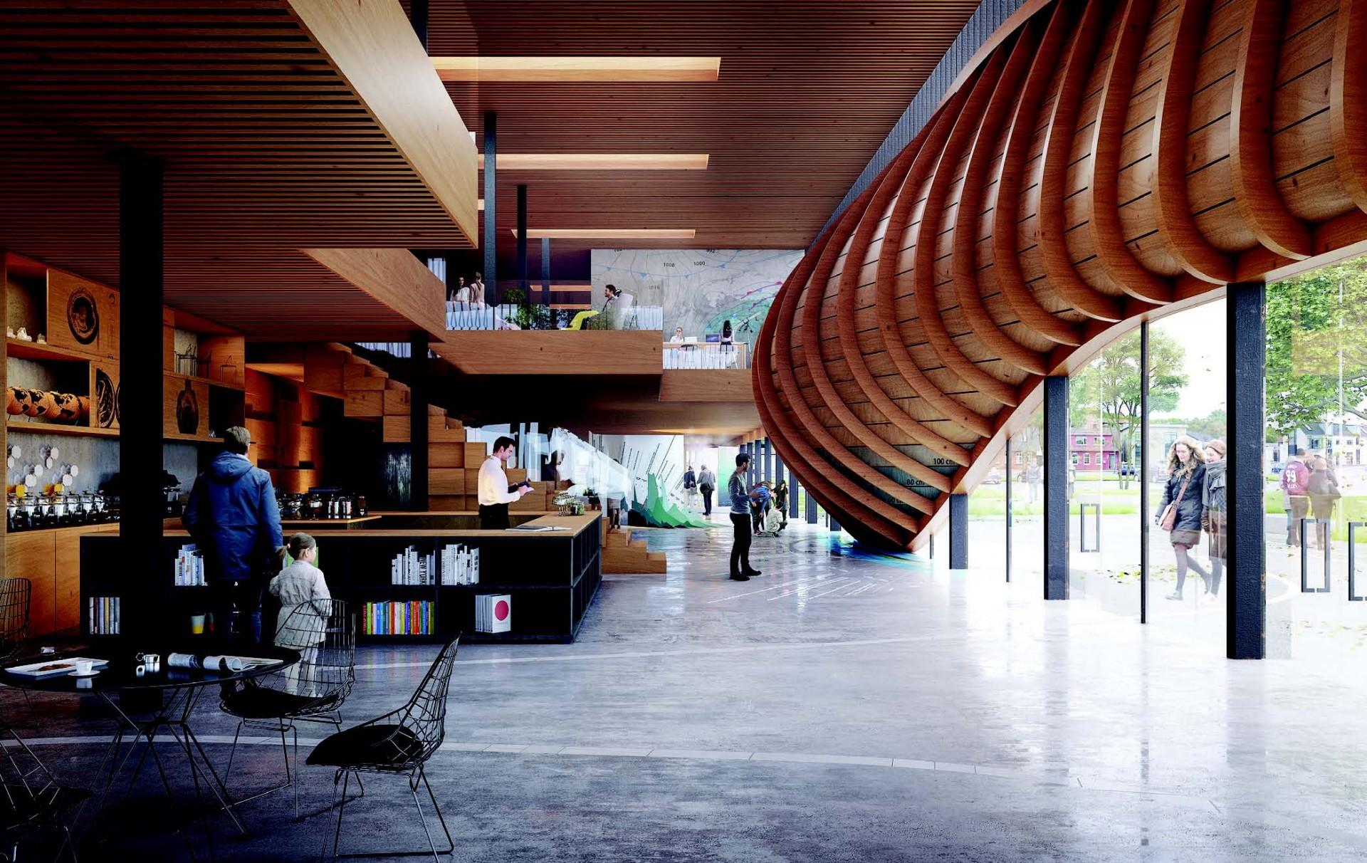 Klimatorium bliver navnet på bygningen, som skal samle liv ved vandet med klimaforskning. Foto: Lemvig Kommune.