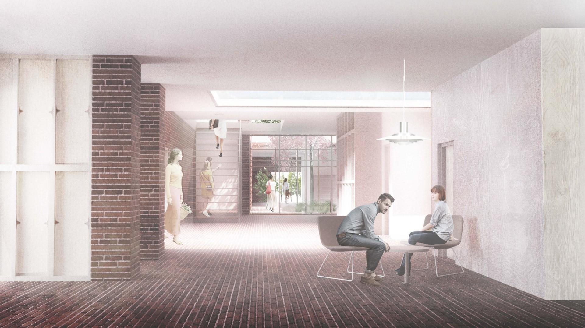 Huset skal kunne bruges til at fra koncerter til foredrag og knytter sig til kirkens arkitektur. Illustration: Skala.