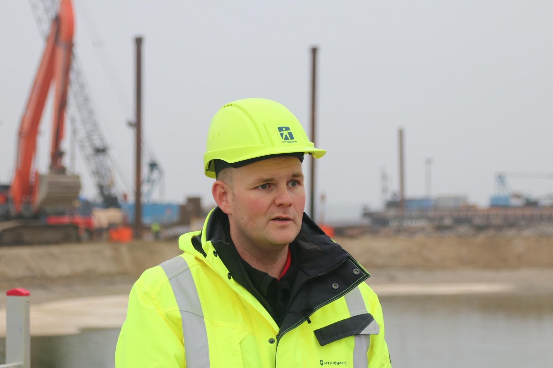 Projektleder Dan Harborg Locht står i spidsen for teamet fra MT Højgaard Vandbygning, der har hovedentreprisen på den ny færgeterminal i Aarhus. Foto: Torben Jastram. 