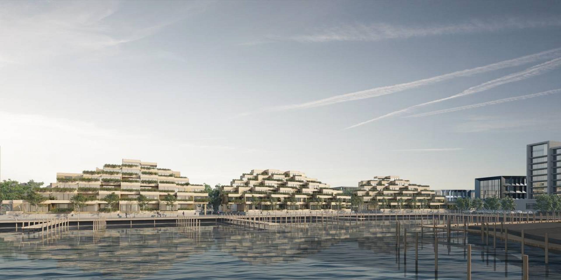 De første lejligheder er sat til salg inden lokalplanen ligger klar. Illustration: Schmidt Hammer Lassen Architects.
