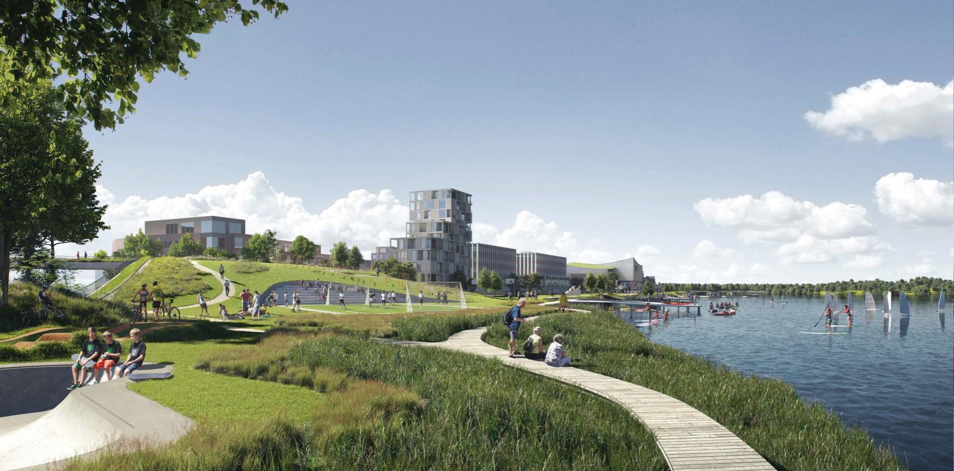 Silkeborg har fået en ny masterplan for udviklingen af bymidten de kommende år. Bag forslaget står Effekt og Realdania. Foto/Illustration: Effekt.
