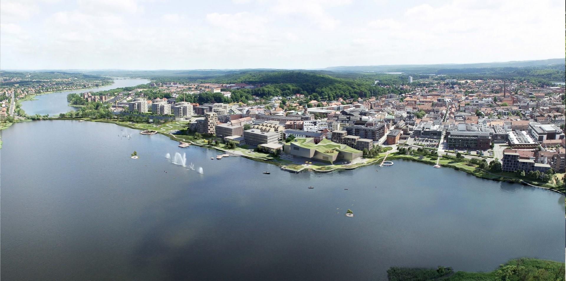 Silkeborg har fået en ny masterplan for udviklingen af bymidten de kommende år. Bag forslaget står Effekt og Realdania. Foto/Illustration: Effekt.