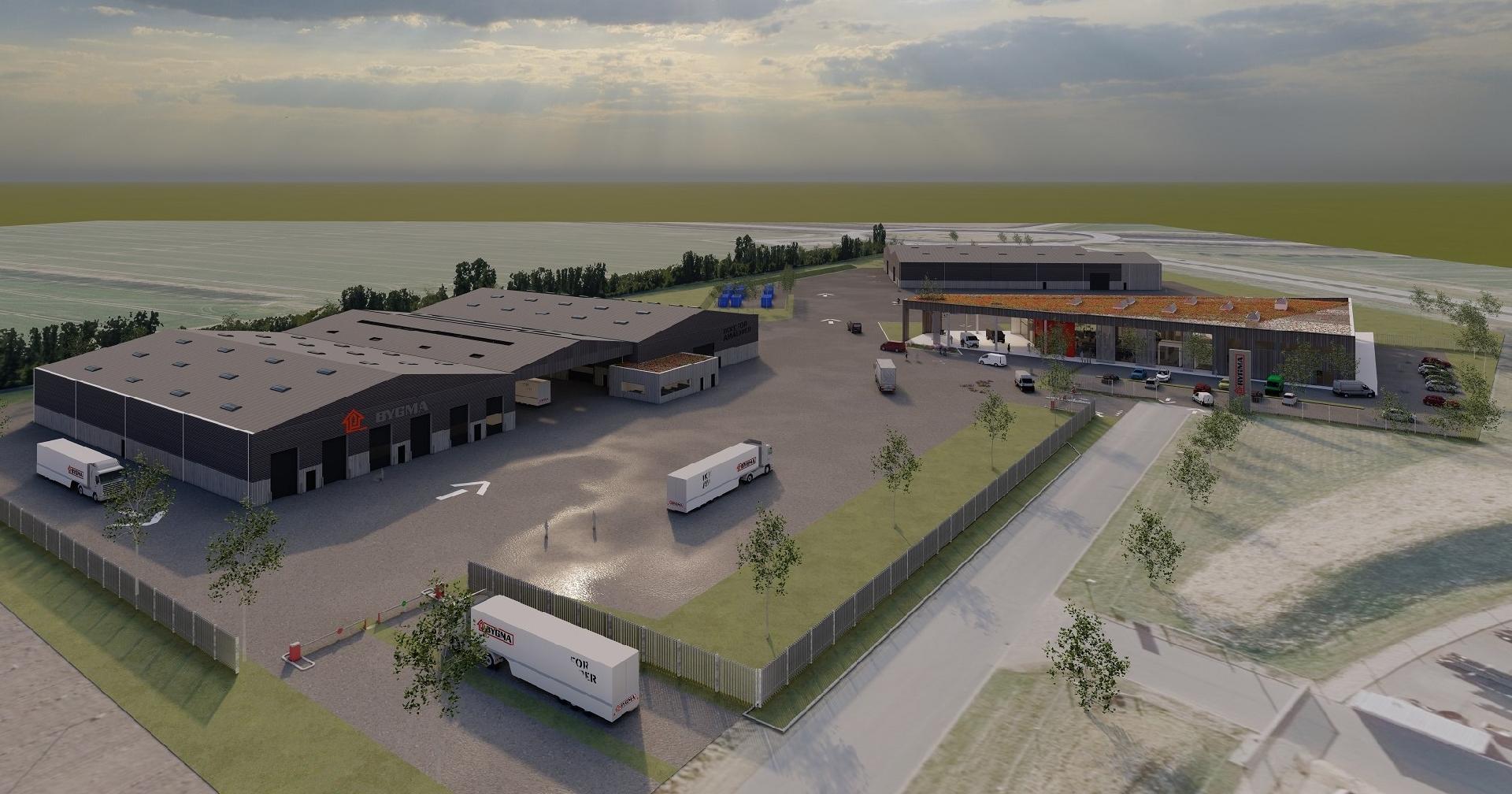 Bygmas andet trælast- og logistikcenter i Esbjerg kommer til at bestå af godt 11.000 kvm bebygget areal med lagerhaller, proff- og logistikcenter. Grunden er på 54.000 kvm.