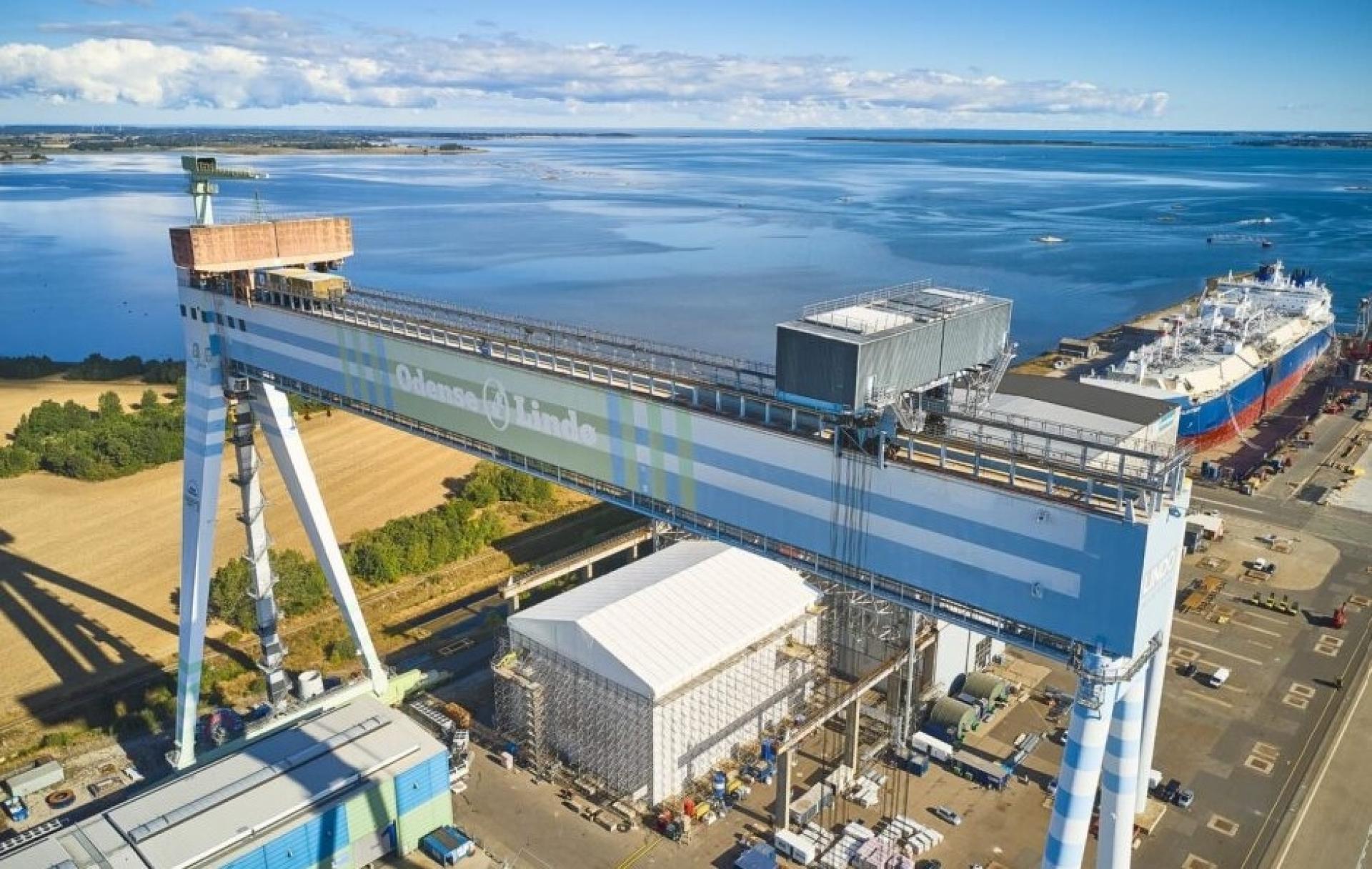 Den industrielle Odense Havn, der har adresse i Munkebo, ligger i Kerteminde Kommune. Foto: Odense Havn