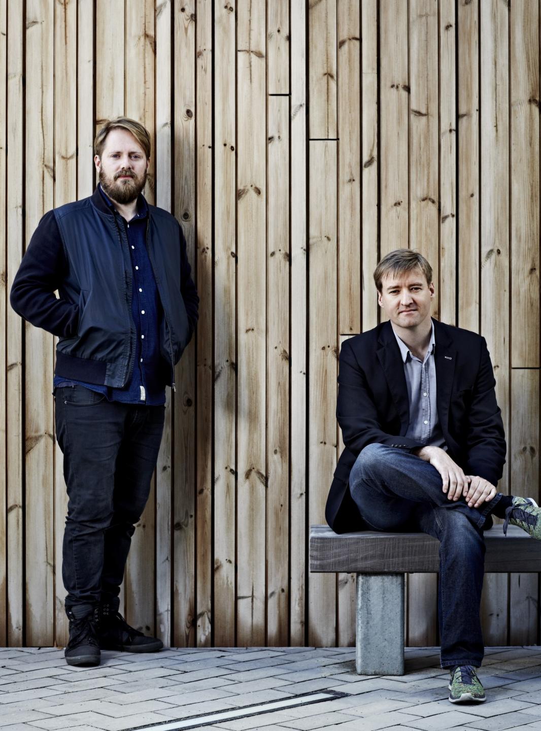 Johannes Molander Pedersen og Morten Rask Gregersen, partnere i Nord Architects. Foto: Nord Architects.