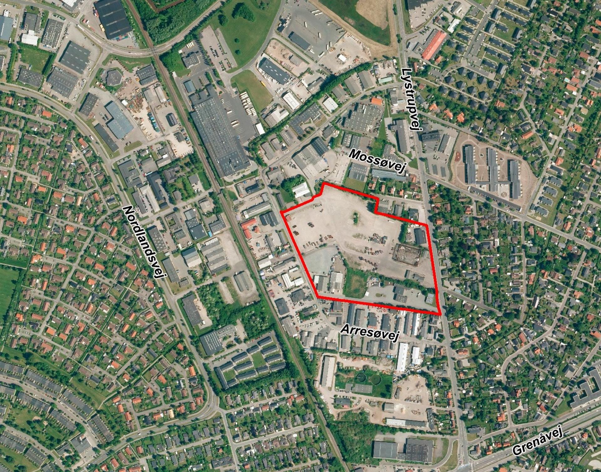 Det nye boligområde ligger nær både skov og strand samt Aarhus centrum. Illustration fra lokalplan 911.
