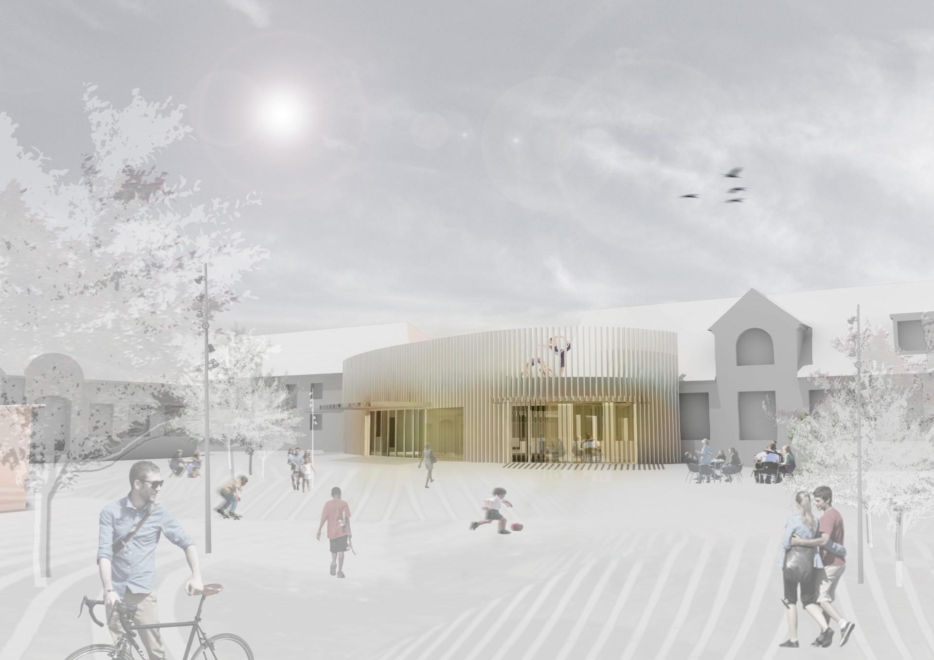 Den nye kulturgårds indgangsparti. Foto: Polyform Arkitekterne.