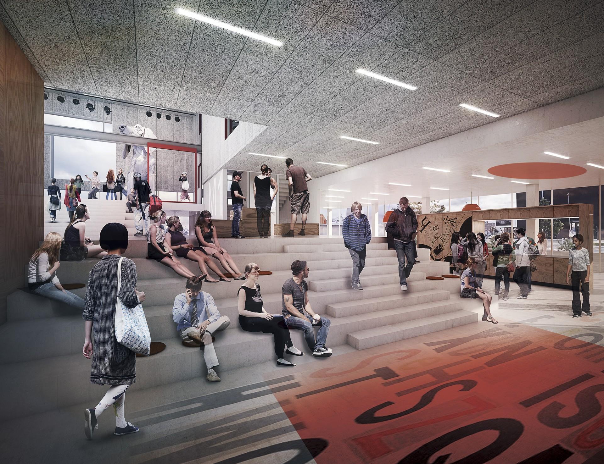 Realdania og Færchfonden støtter byggeriet af det nye campus med i alt 40 millioner kroner. Illustration: Cubo Arkitekter.