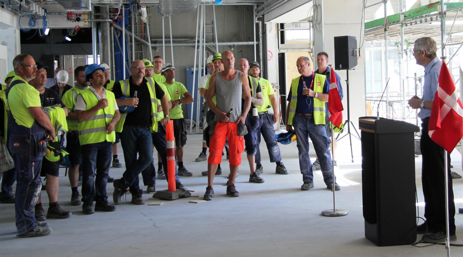 Bygningsstyrelsen har netop holdt rejsegilde på den sidste etape af udbygningen af Københavns Universitet Amager. Foto: Birgitte Larsen, Bygningsstyrelsen.