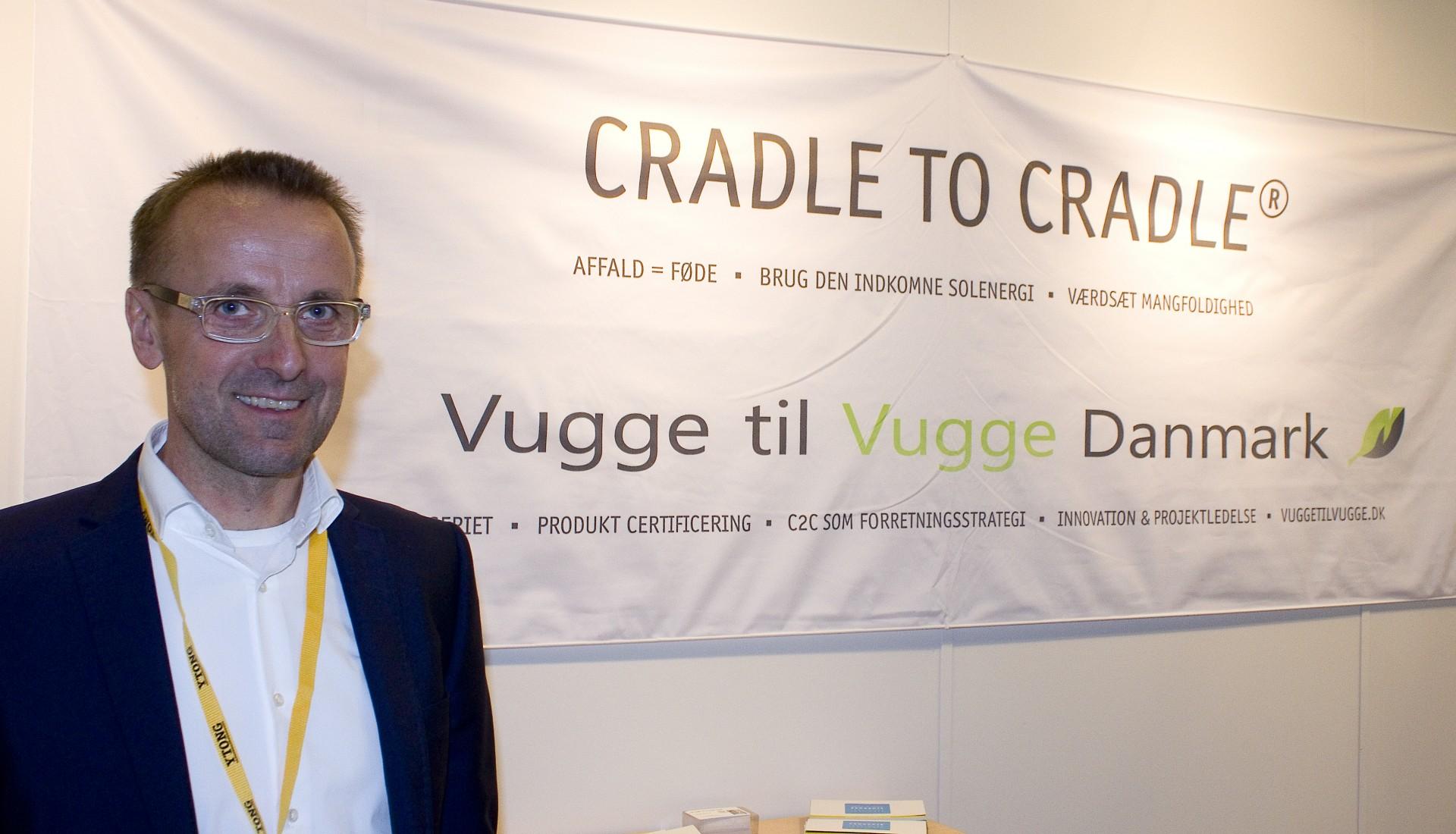 Ifølge Kim Jensen, seniorkonsulent hos Vugge til Vugge ApS, er interessen for Cradle to Cradle bestemt til stede hos leverandørerne til den danske byggebranche. Foto: Kim Ebbesen.