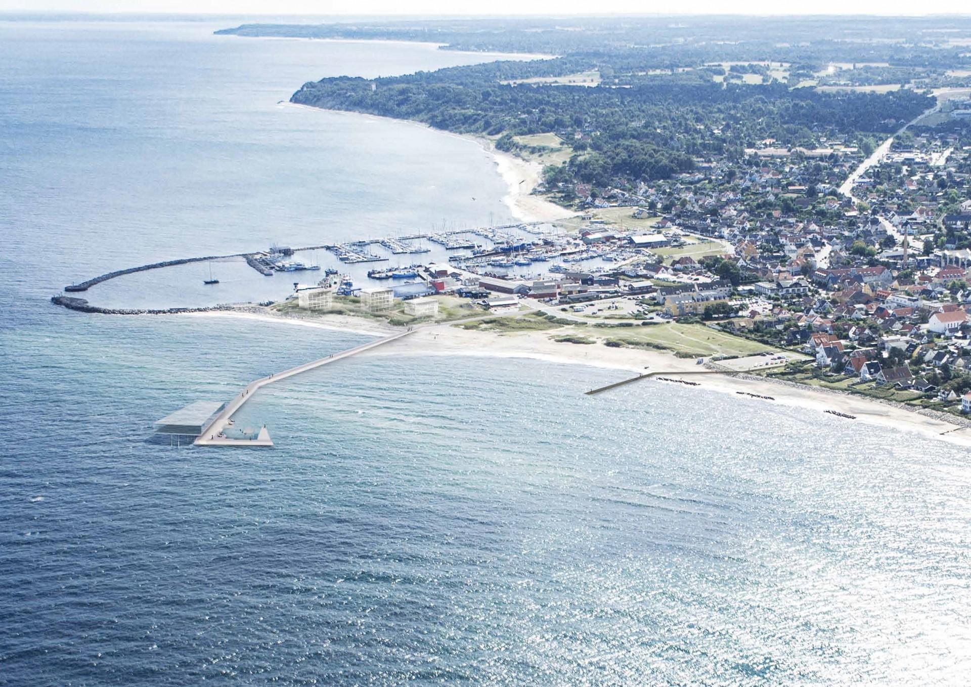 New Nordic Coast i Gilleleje er et af de ti projekter, der nu har fået grønt lys til opførelse. Illustration: White.