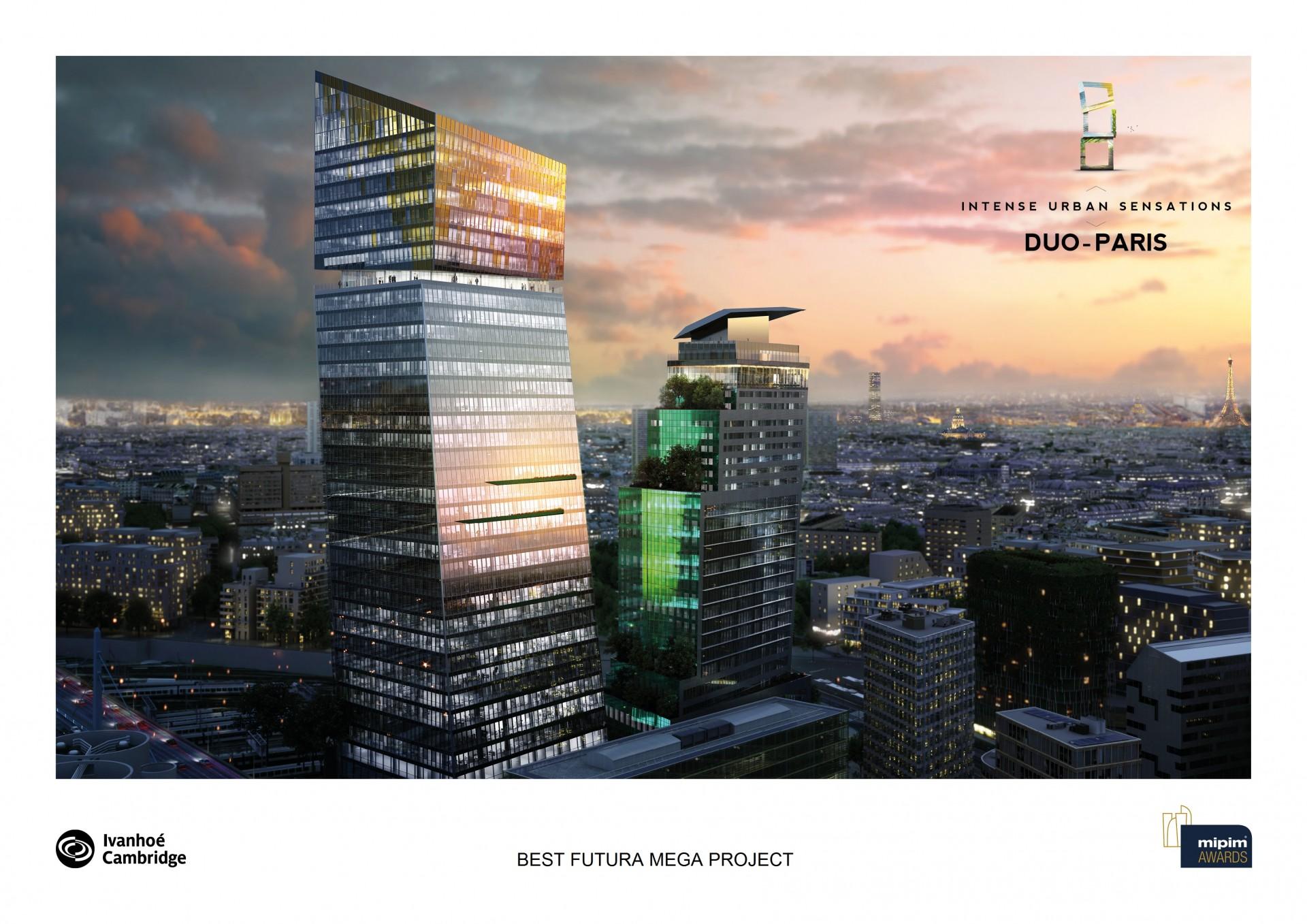 BEST FUTURA MEGA PROJECT: DUO PARIS: Taking urban sensations to new heights, Paris, France. Architect: Jean Nouvel.